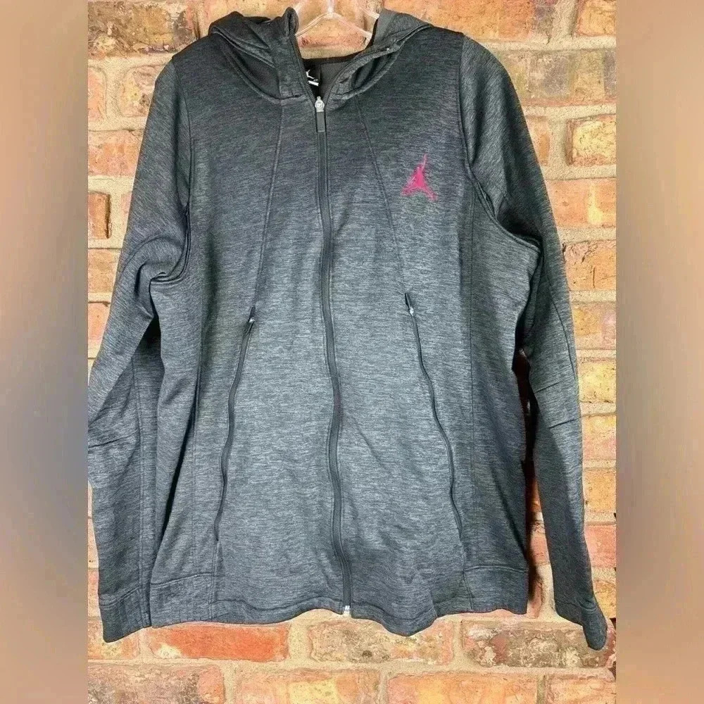 Air Jordan Jacket Men's XL Gray Hoodie Full Zip Logo Nike